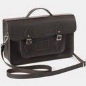 NWT The Cambridge Satchel Company The 15 Inch Batchel - Dark Brown Pebble Grain